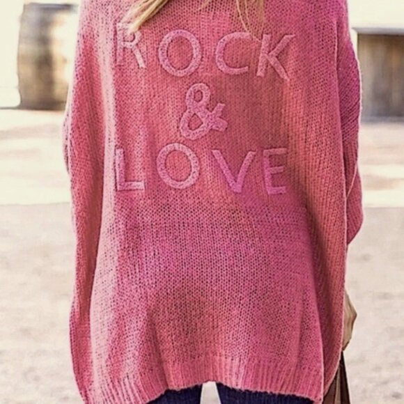 Elan Sweaters - NWT ELAN “Rock & Love” Cardigan / Pink / Size:  OS